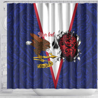 American Samoa Heart Tribal Personalized Shower Curtain Polynesian Patterns