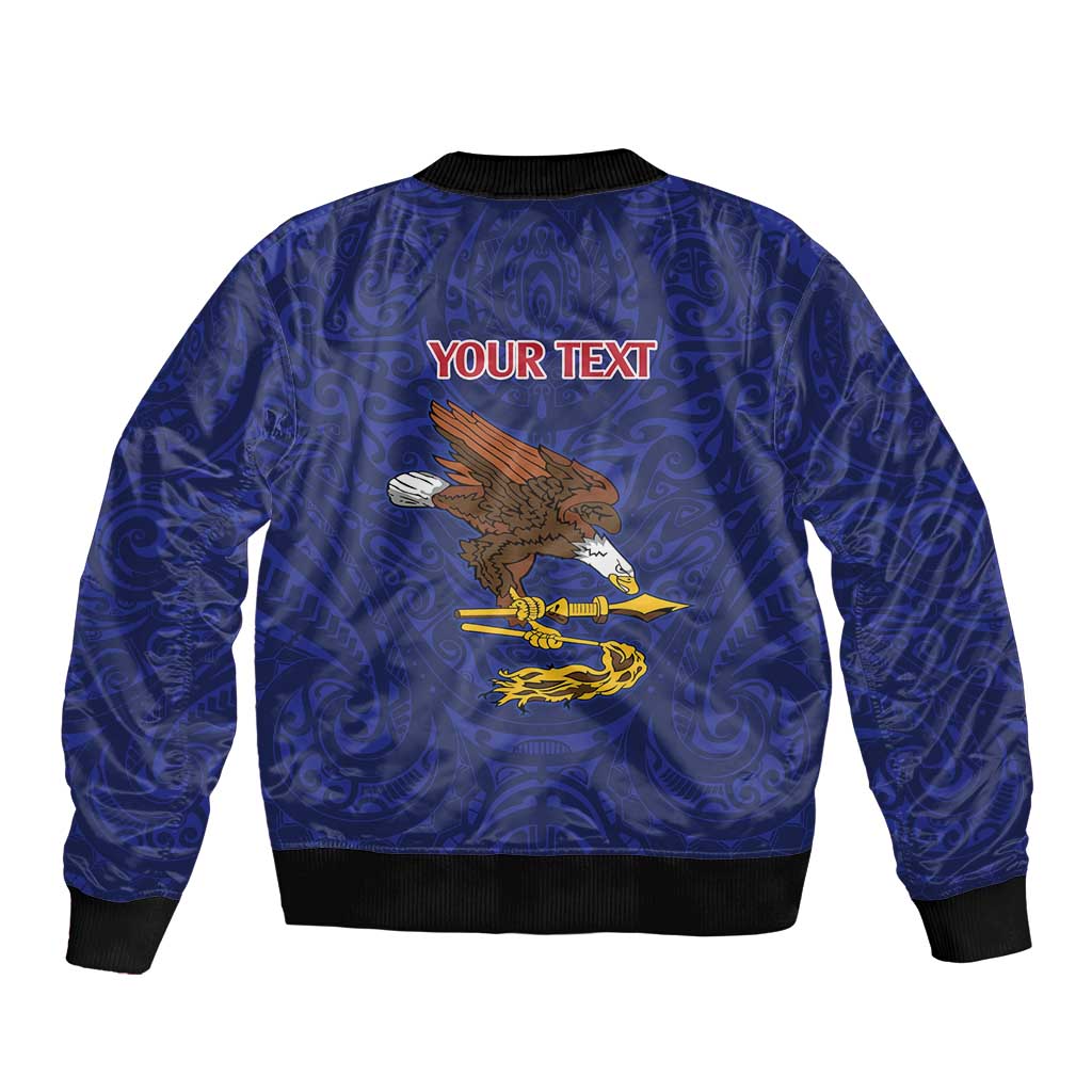 American Samoa Heart Tribal Personalized Sleeve Zip Bomber Jacket Polynesian Patterns LT9 - Polynesian Pride