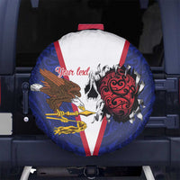 American Samoa Heart Tribal Personalized Spare Tire Cover Polynesian Patterns LT9 No hole Blue - Polynesian Pride