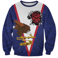 American Samoa Heart Tribal Personalized Sweatshirt Polynesian Patterns LT9 Unisex Blue - Polynesian Pride