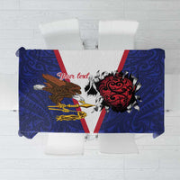 American Samoa Heart Tribal Personalized Tablecloth Polynesian Patterns LT9 Blue - Polynesian Pride