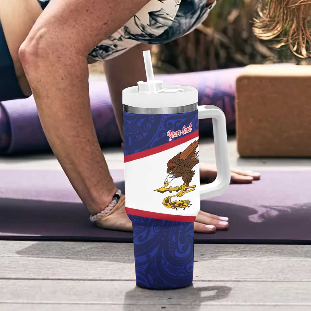 American Samoa Heart Tribal Personalized Tumbler With Handle Polynesian Patterns LT9 - Polynesian Pride