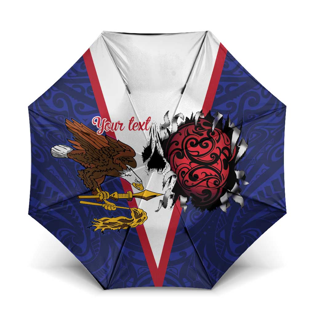 American Samoa Heart Tribal Personalized Umbrella Polynesian Patterns