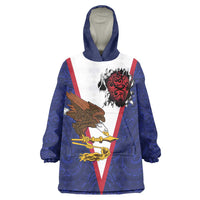 American Samoa Heart Tribal Personalized Wearable Blanket Hoodie Polynesian Patterns