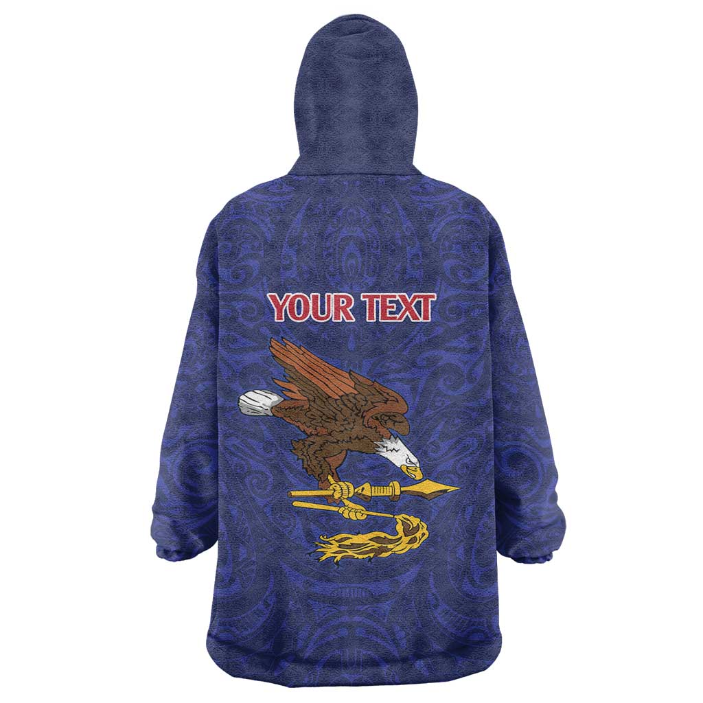 American Samoa Heart Tribal Personalized Wearable Blanket Hoodie Polynesian Patterns