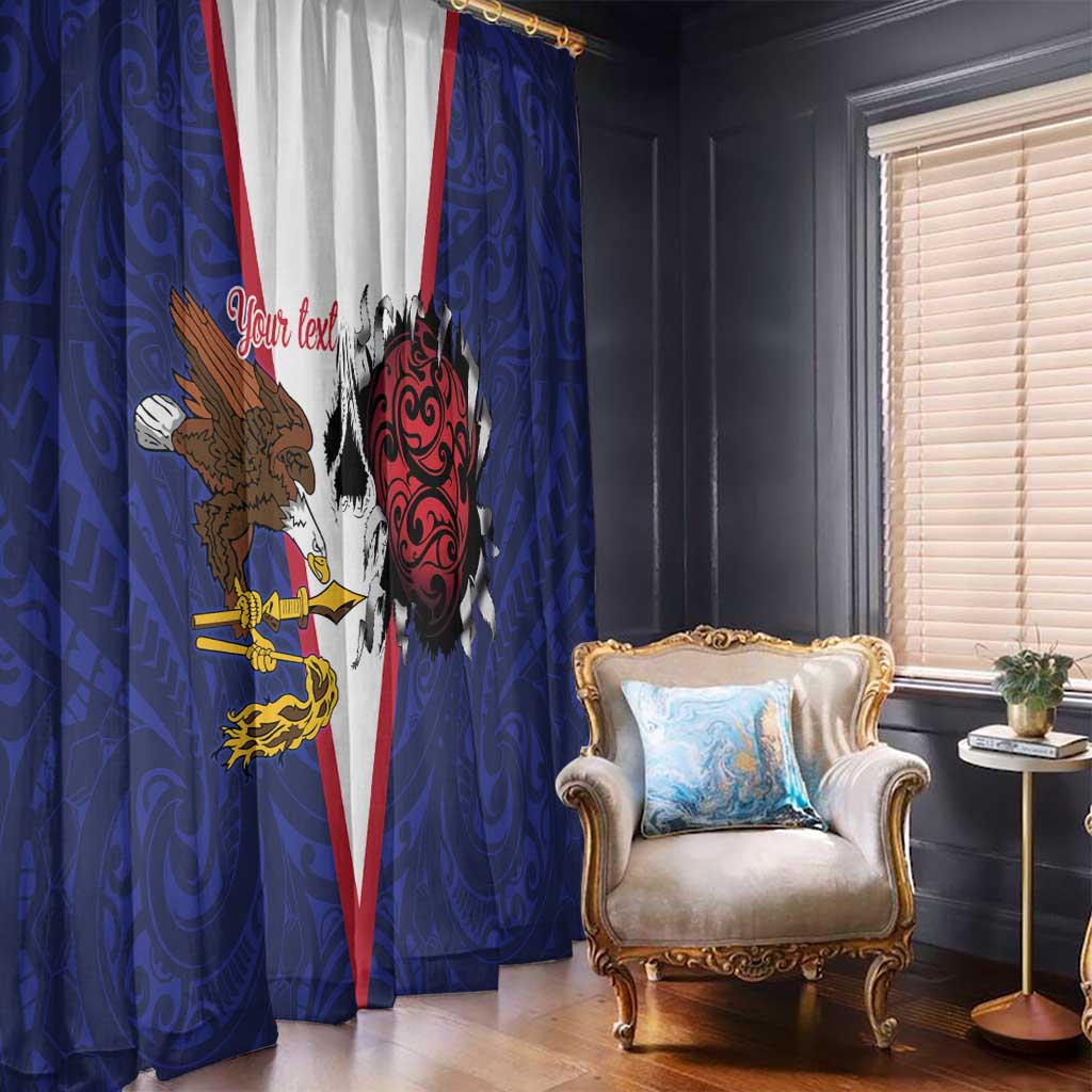 American Samoa Heart Tribal Personalized Window Curtain Polynesian Patterns LT9 - Polynesian Pride