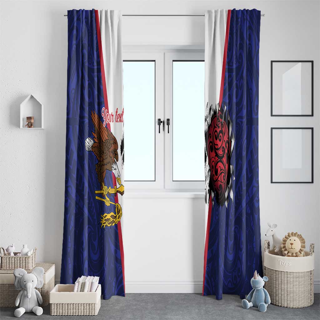 American Samoa Heart Tribal Personalized Window Curtain Polynesian Patterns LT9 - Polynesian Pride