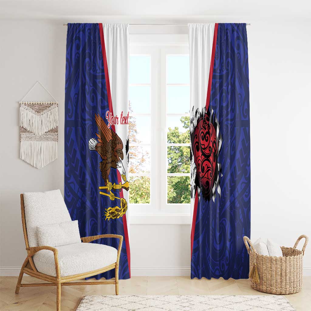 American Samoa Heart Tribal Personalized Window Curtain Polynesian Patterns LT9 - Polynesian Pride