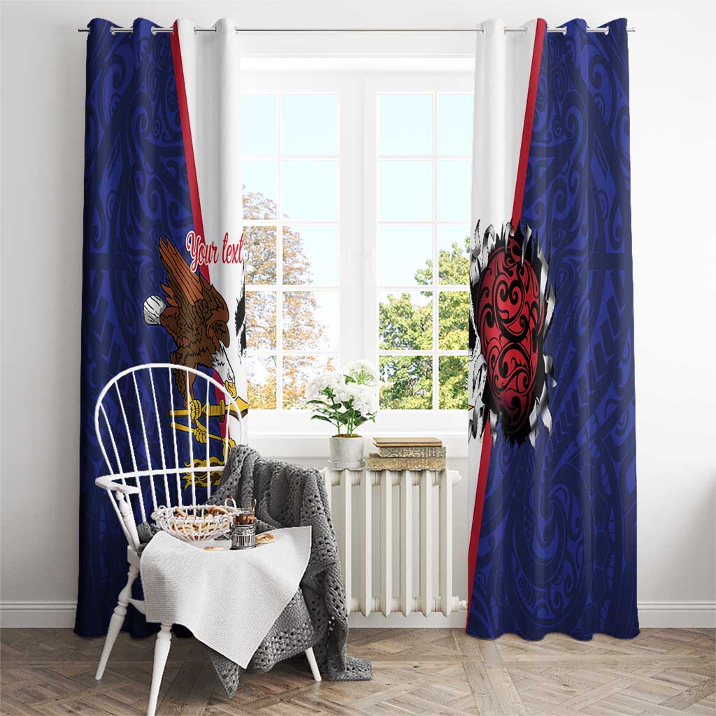 American Samoa Heart Tribal Personalized Window Curtain Polynesian Patterns LT9 - Polynesian Pride