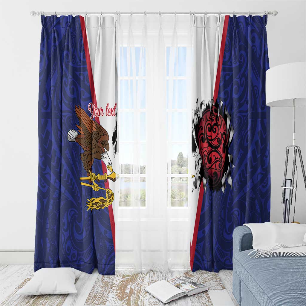 American Samoa Heart Tribal Personalized Window Curtain Polynesian Patterns LT9 - Polynesian Pride