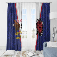 American Samoa Heart Tribal Personalized Window Curtain Polynesian Patterns LT9 - Polynesian Pride