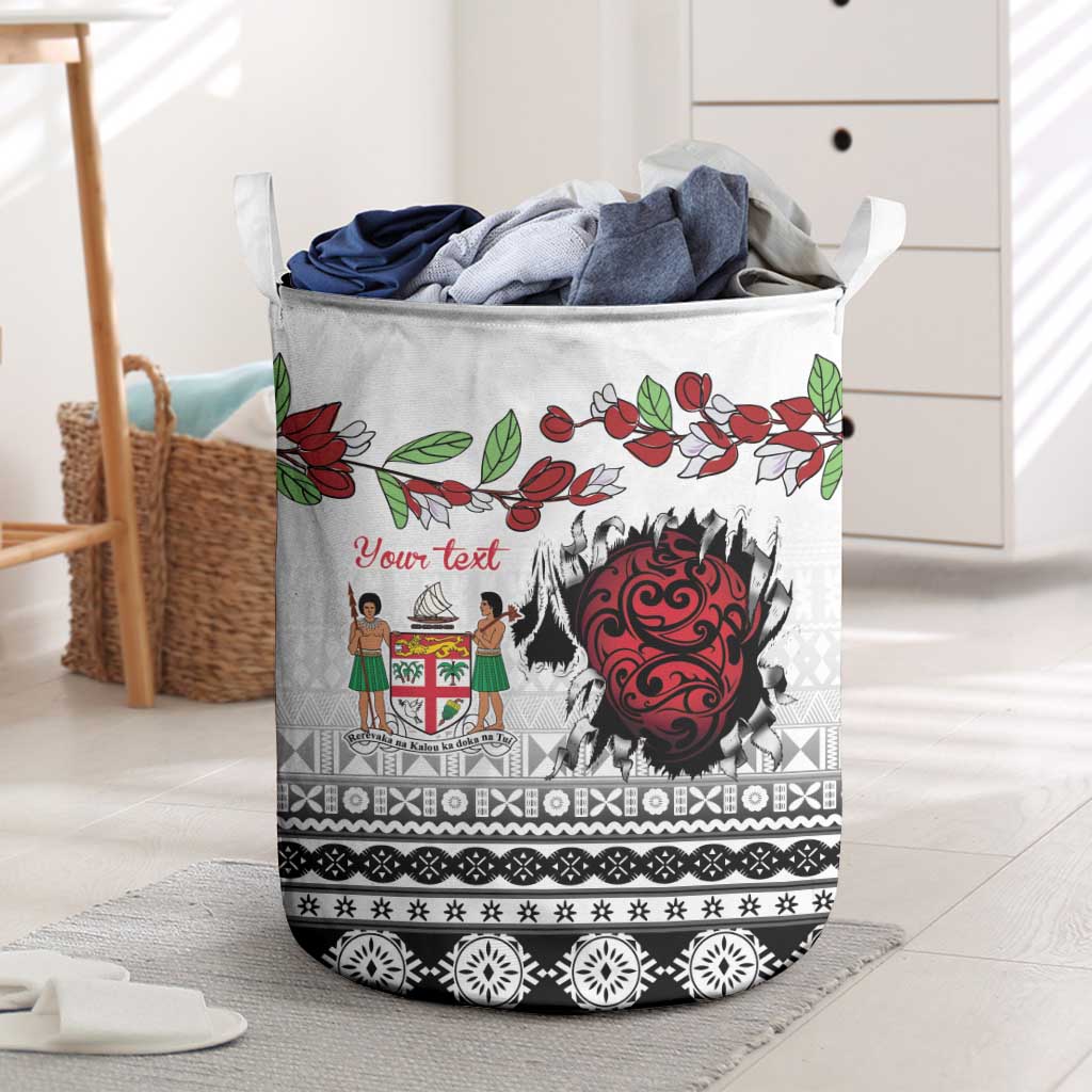 Fiji Heart Tribal Personalised Laundry Basket Polynesian Patterns