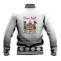 Fiji Heart Tribal Personalised Baseball Jacket Polynesian Patterns