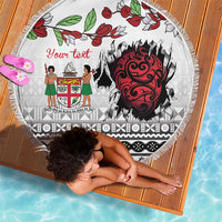 Fiji Heart Tribal Personalised Beach Blanket Polynesian Patterns