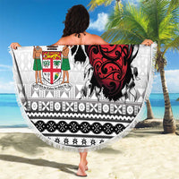 Fiji Heart Tribal Personalised Beach Blanket Polynesian Patterns