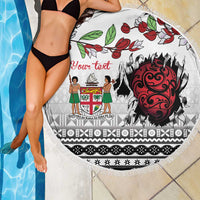 Fiji Heart Tribal Personalised Beach Blanket Polynesian Patterns