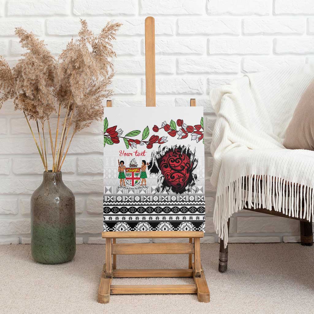 Fiji Heart Tribal Personalised Canvas Wall Art Polynesian Patterns