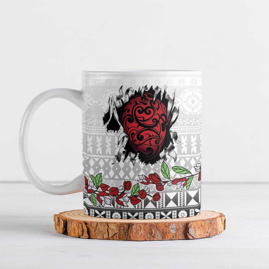 Fiji Heart Tribal Personalised Ceramic Mug Polynesian Patterns