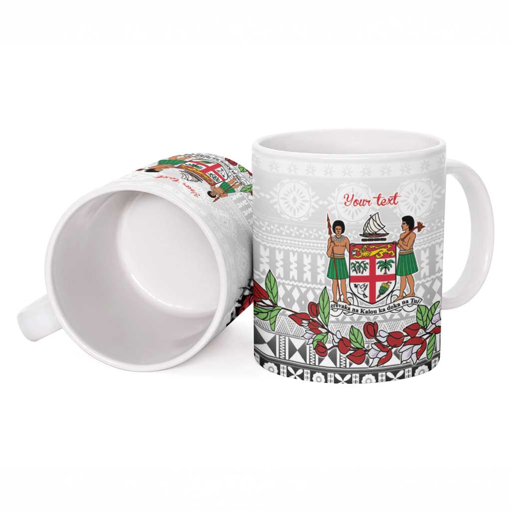 Fiji Heart Tribal Personalised Ceramic Mug Polynesian Patterns