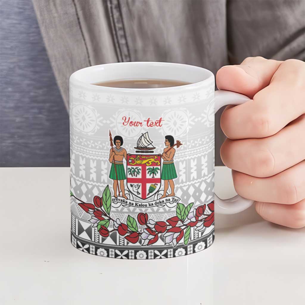 Fiji Heart Tribal Personalised Ceramic Mug Polynesian Patterns