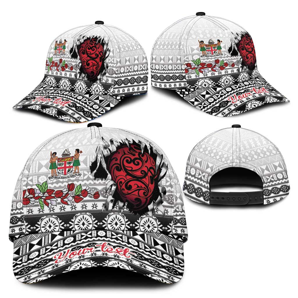 Fiji Heart Tribal Personalised Classic Cap Polynesian Patterns