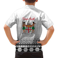 Fiji Heart Tribal Personalised Family Matching Long Sleeve Bodycon Dress and Hawaiian Shirt Polynesian Patterns LT9 - Polynesian Pride