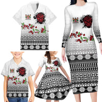 Fiji Heart Tribal Personalised Family Matching Long Sleeve Bodycon Dress and Hawaiian Shirt Polynesian Patterns LT9 - Polynesian Pride