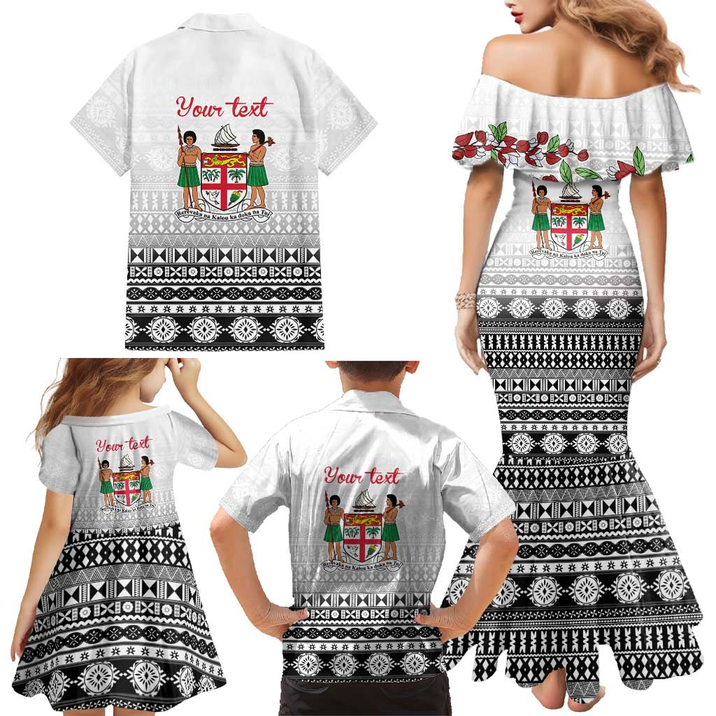 Fiji Heart Tribal Personalised Family Matching Mermaid Dress and Hawaiian Shirt Polynesian Patterns LT9 - Polynesian Pride