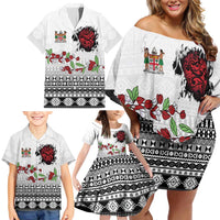 Fiji Heart Tribal Personalised Family Matching Off Shoulder Short Dress and Hawaiian Shirt Polynesian Patterns LT9 - Polynesian Pride