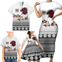 Fiji Heart Tribal Personalised Family Matching Short Sleeve Bodycon Dress and Hawaiian Shirt Polynesian Patterns LT9 - Polynesian Pride