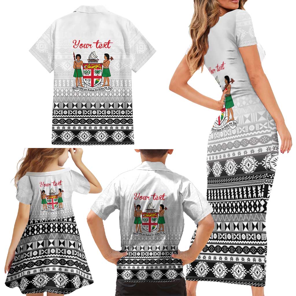 Fiji Heart Tribal Personalised Family Matching Short Sleeve Bodycon Dress and Hawaiian Shirt Polynesian Patterns LT9 - Polynesian Pride