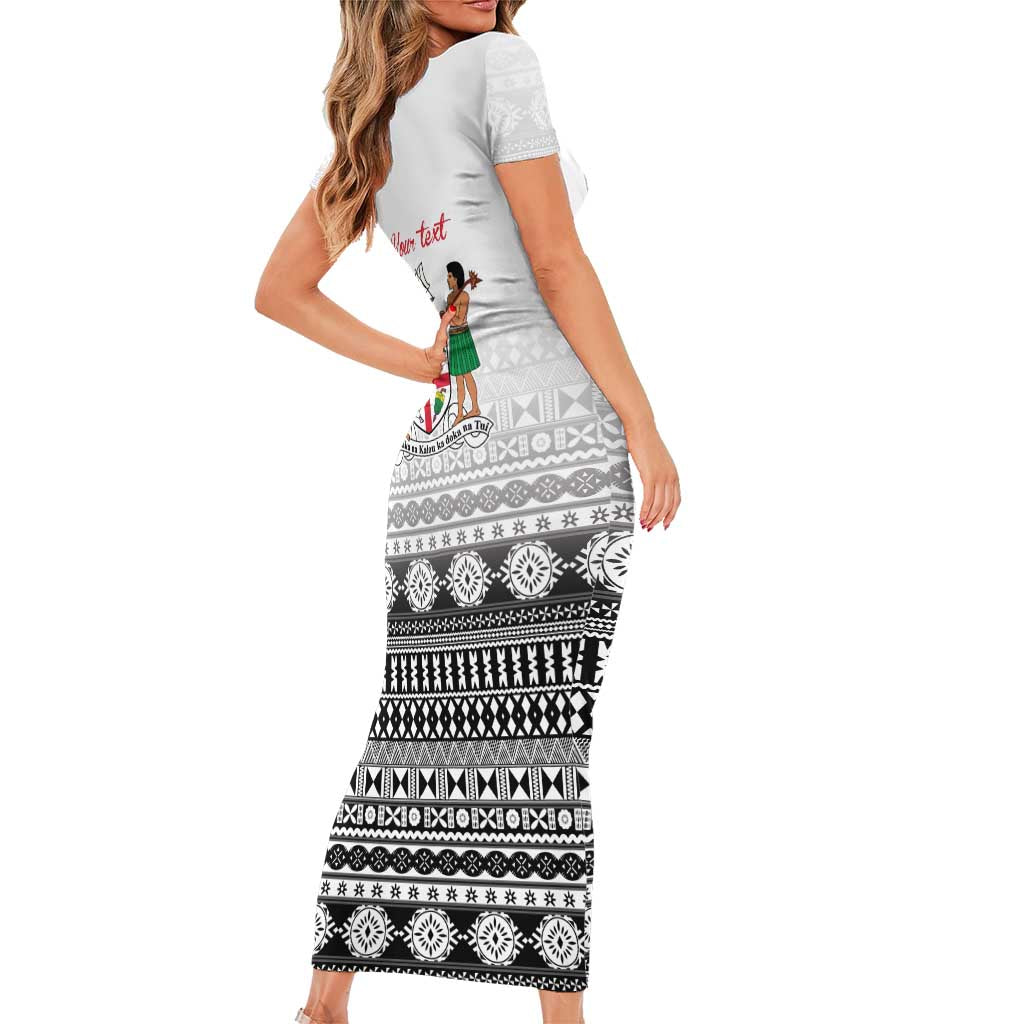 Fiji Heart Tribal Personalised Family Matching Short Sleeve Bodycon Dress and Hawaiian Shirt Polynesian Patterns LT9 - Polynesian Pride
