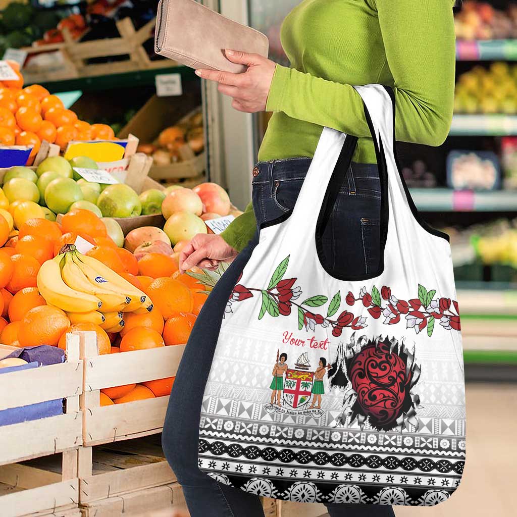 Fiji Heart Tribal Personalised Grocery Bag Polynesian Patterns