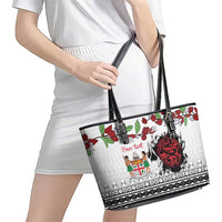 Fiji Heart Tribal Personalised Leather Tote Bag Polynesian Patterns