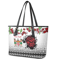 Fiji Heart Tribal Personalised Leather Tote Bag Polynesian Patterns