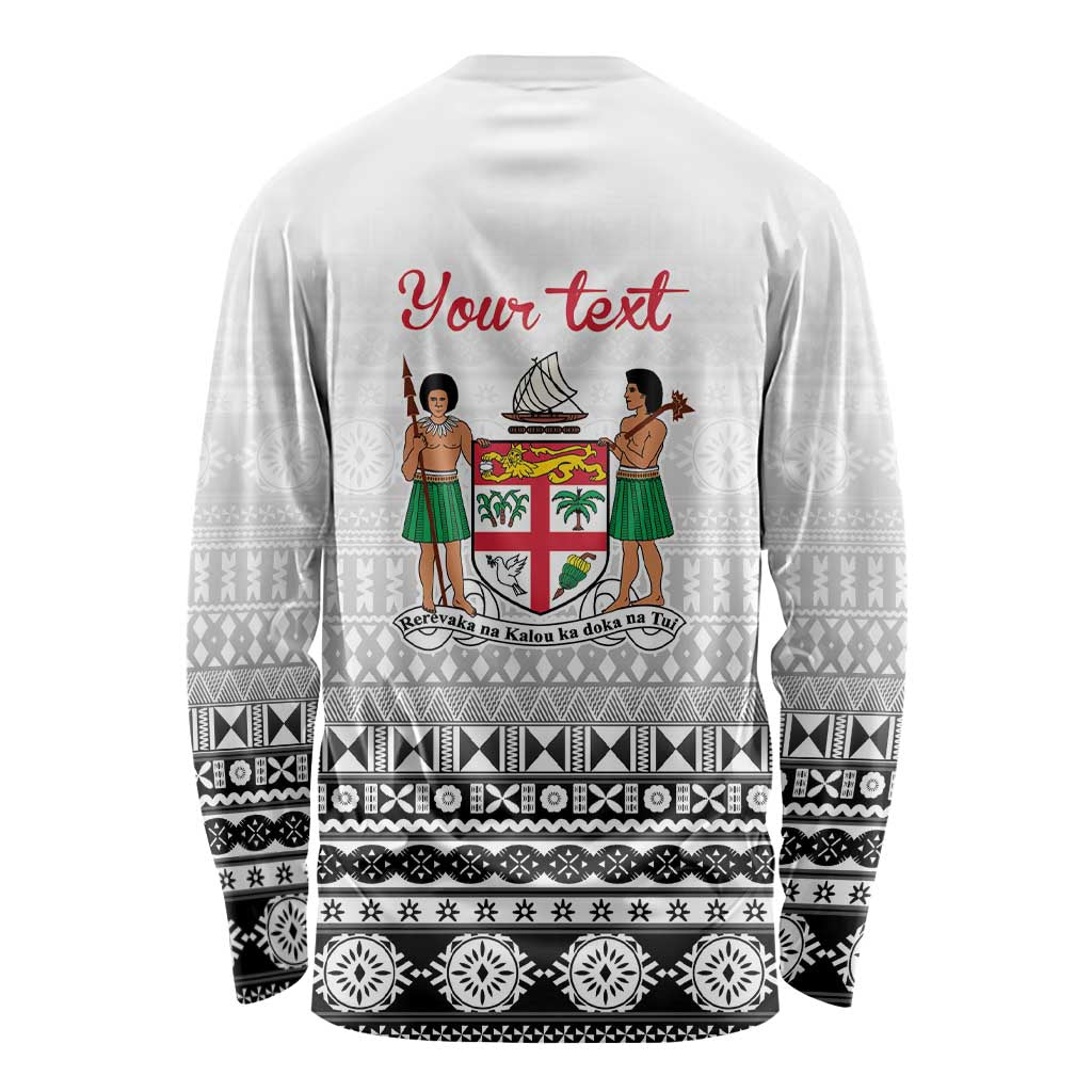 Fiji Heart Tribal Personalised Long Sleeve Shirt Polynesian Patterns