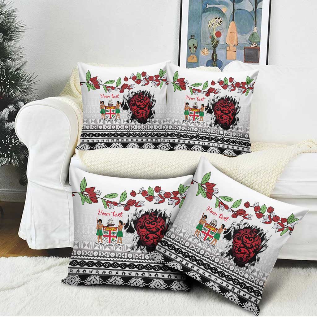 Fiji Heart Tribal Personalised Pillow Cover Polynesian Patterns