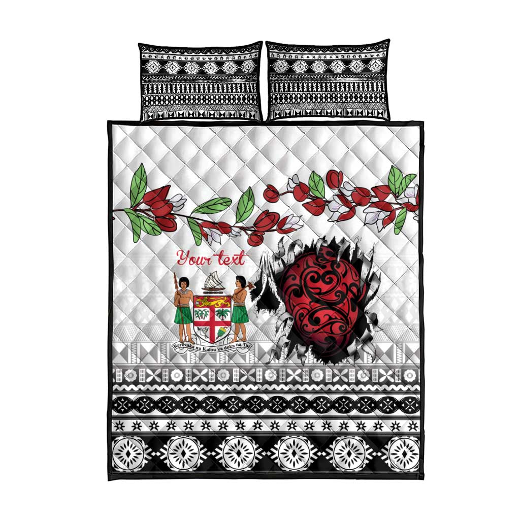 Fiji Heart Tribal Personalised Quilt Bed Set Polynesian Patterns
