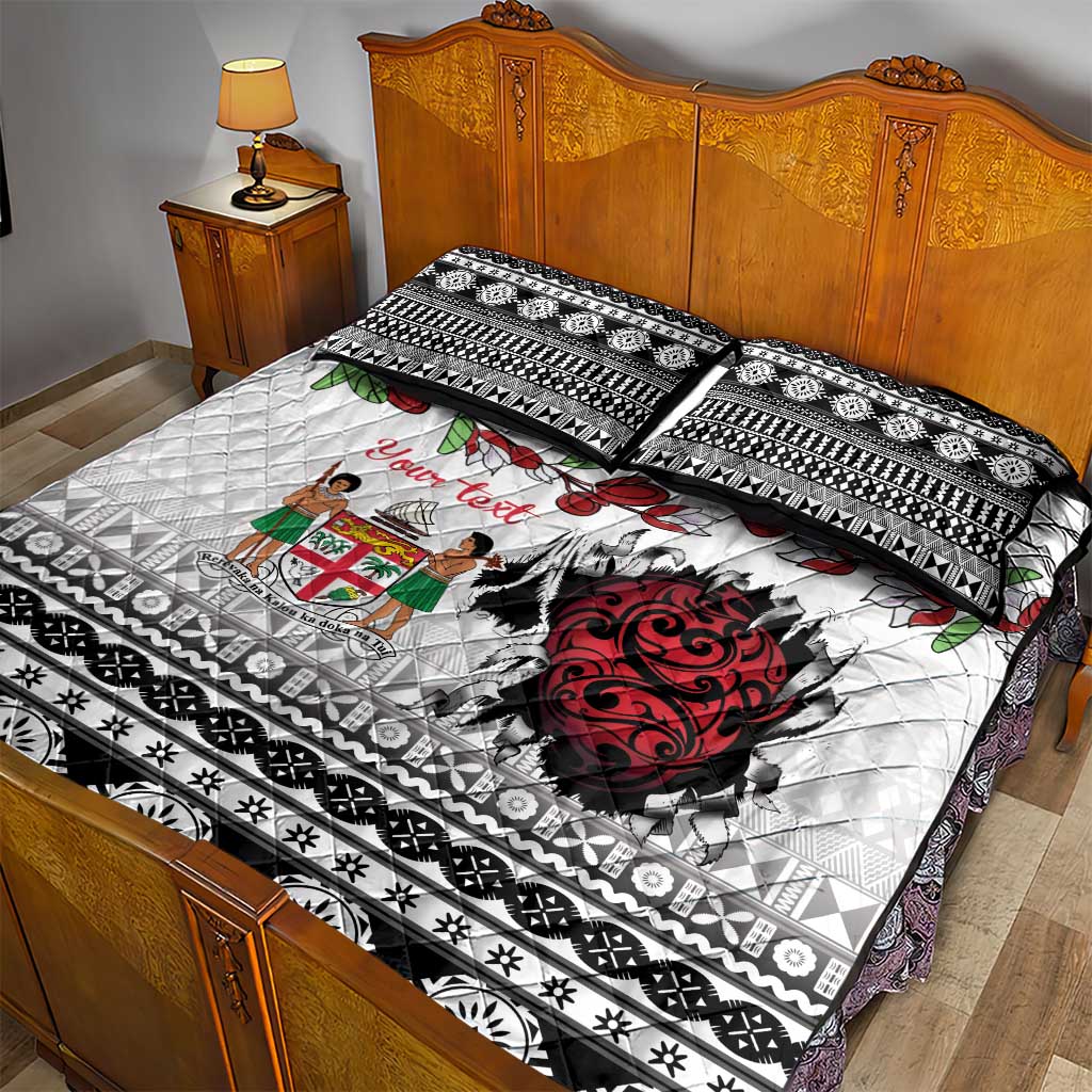 Fiji Heart Tribal Personalised Quilt Bed Set Polynesian Patterns