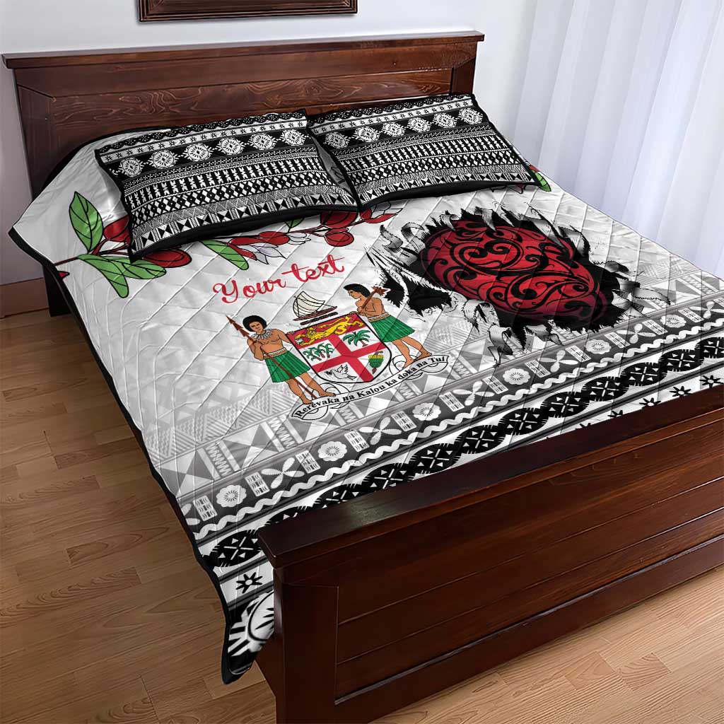 Fiji Heart Tribal Personalised Quilt Bed Set Polynesian Patterns