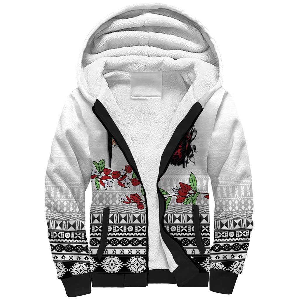 Fiji Heart Tribal Personalised Sherpa Hoodie Polynesian Patterns