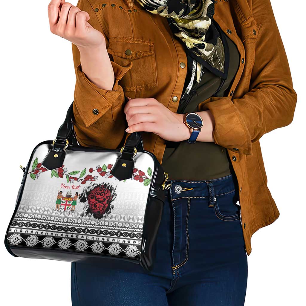 Fiji Heart Tribal Personalised Shoulder Handbag Polynesian Patterns LT9 - Polynesian Pride