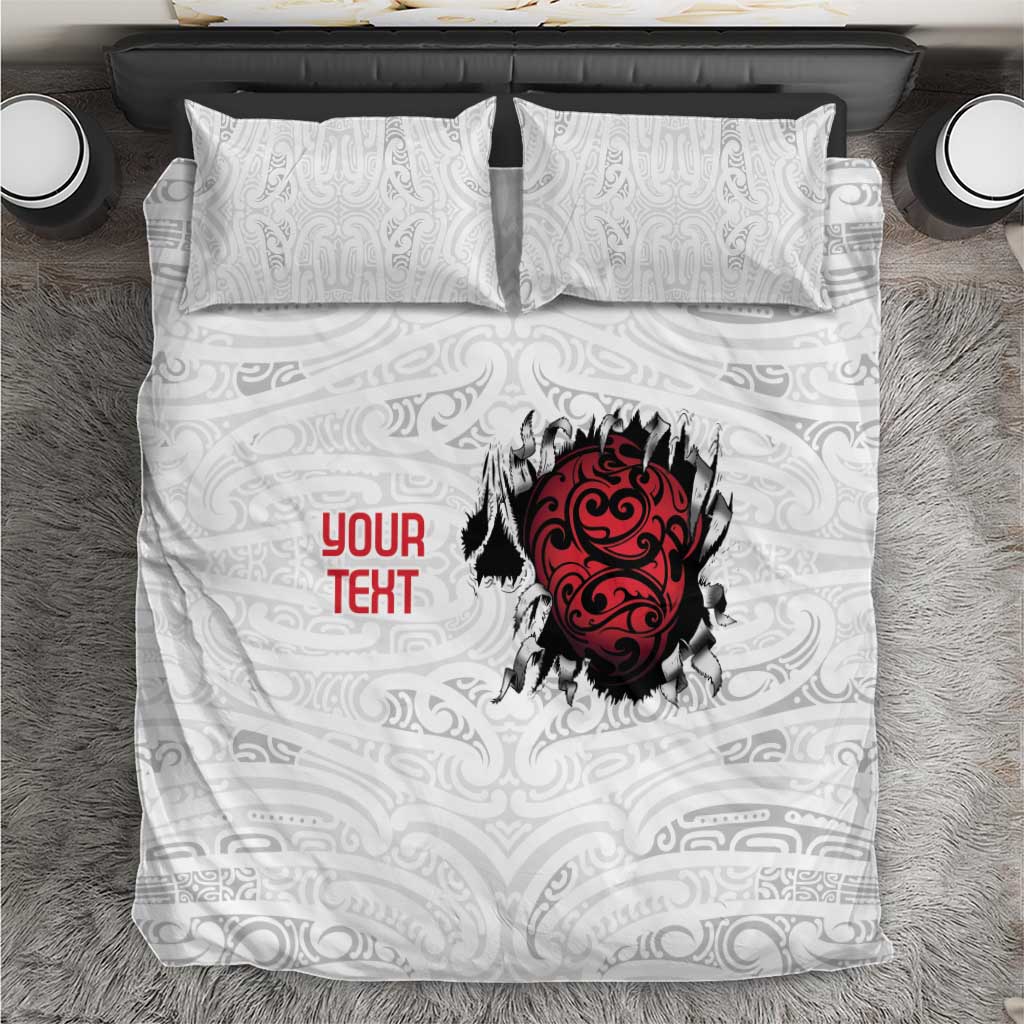 New Zealand Maori Heart Tribal Personalised Bedding Set Polynesian Patterns