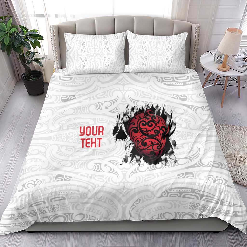 New Zealand Maori Heart Tribal Personalised Bedding Set Polynesian Patterns