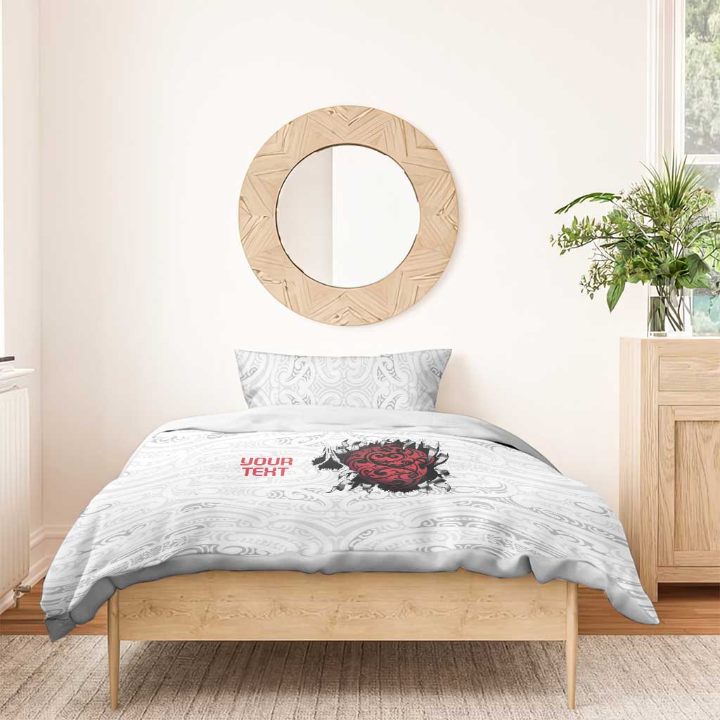 New Zealand Maori Heart Tribal Personalised Bedding Set Polynesian Patterns