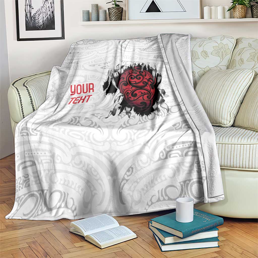 New Zealand Maori Heart Tribal Personalised Blanket Polynesian Patterns
