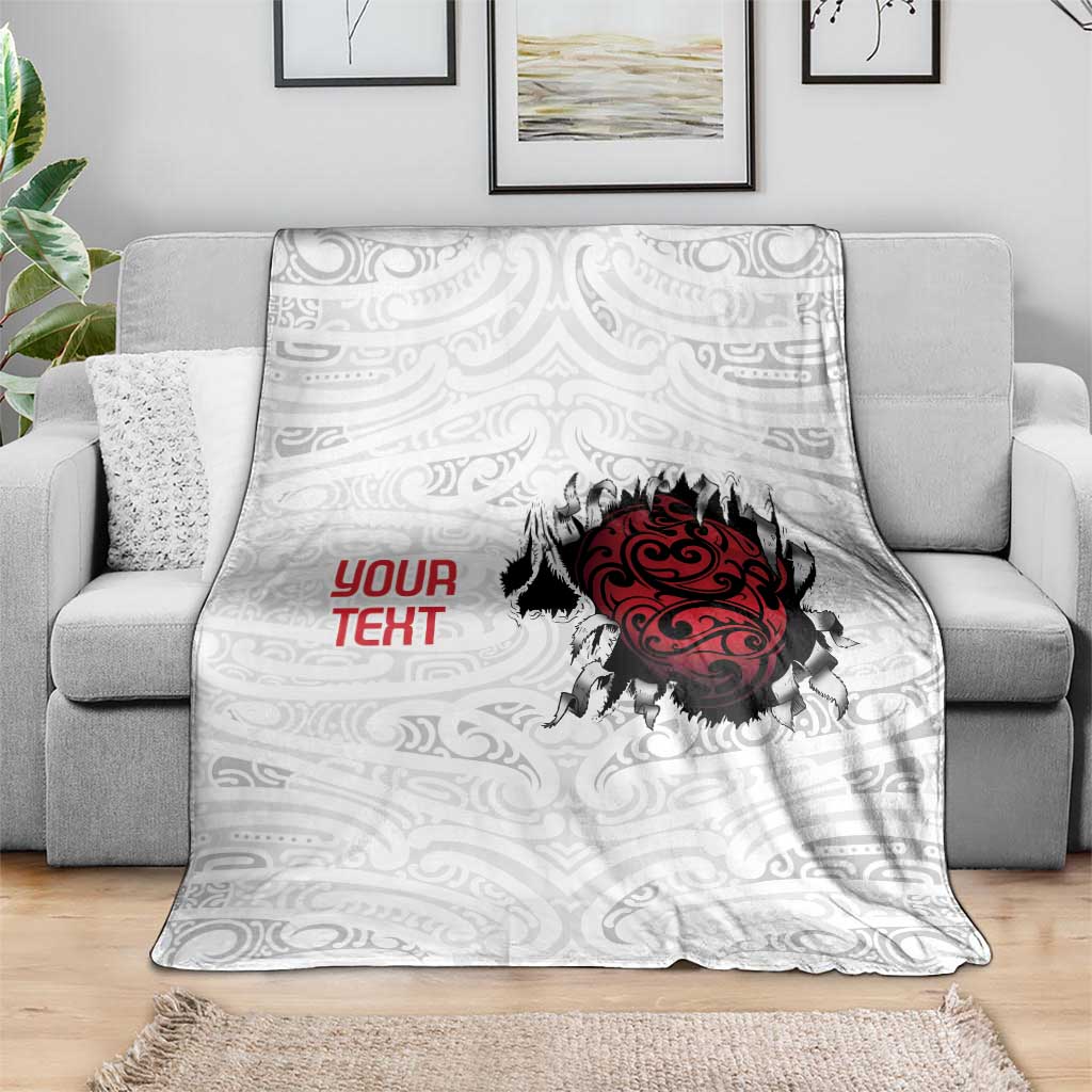 New Zealand Maori Heart Tribal Personalised Blanket Polynesian Patterns