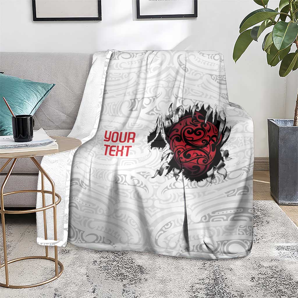 New Zealand Maori Heart Tribal Personalised Blanket Polynesian Patterns