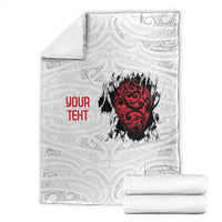 New Zealand Maori Heart Tribal Personalised Blanket Polynesian Patterns