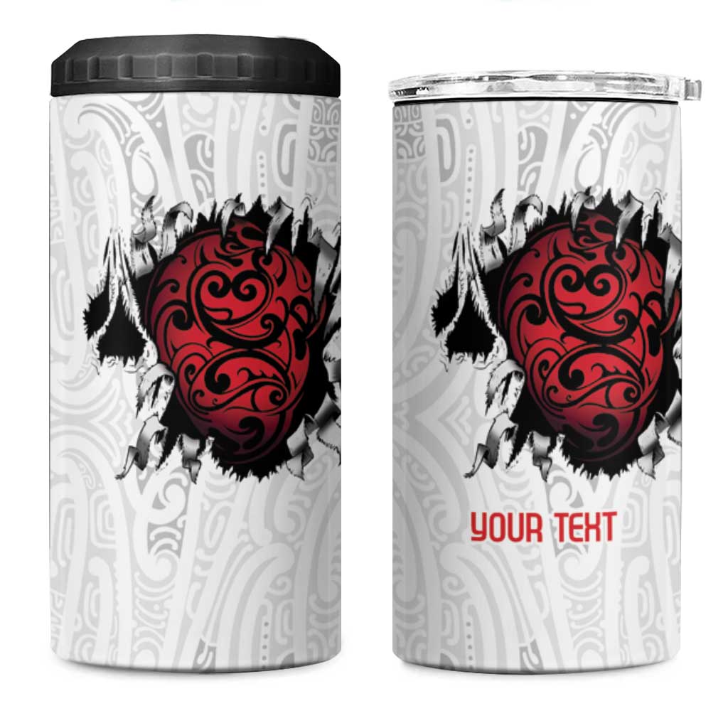 New Zealand Maori Heart Tribal Personalised 4 in 1 Can Cooler Tumbler Polynesian Patterns LT9 One Size: 16 oz White - Polynesian Pride
